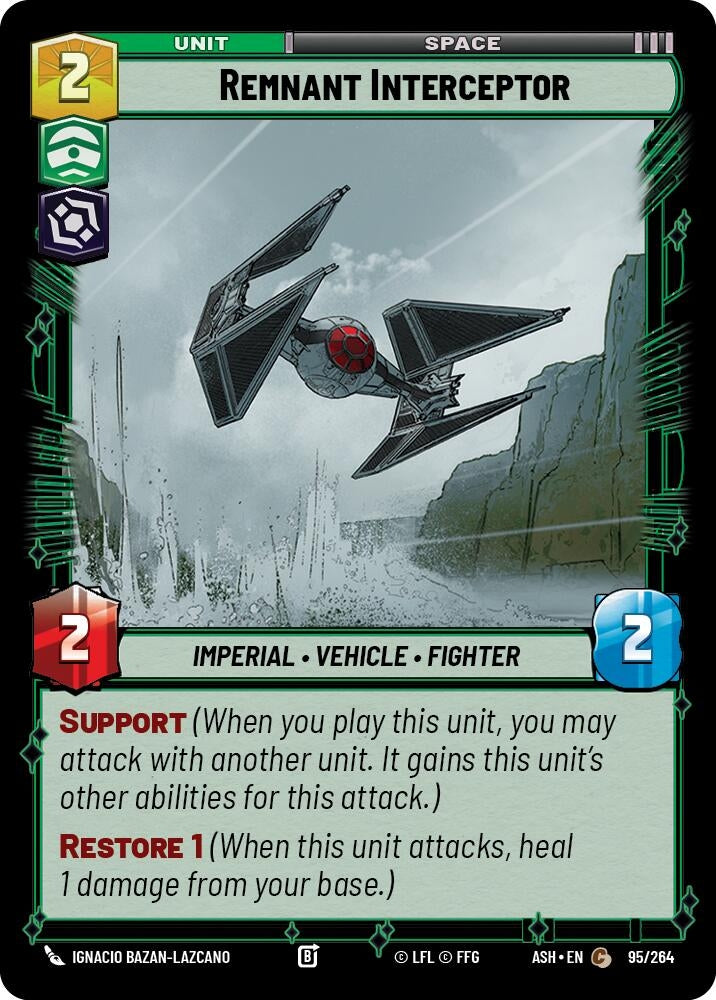 Image for Remnant Interceptor (95/264) [Ashes of the Empire] {ASH} - Star Wars: Unlimited
