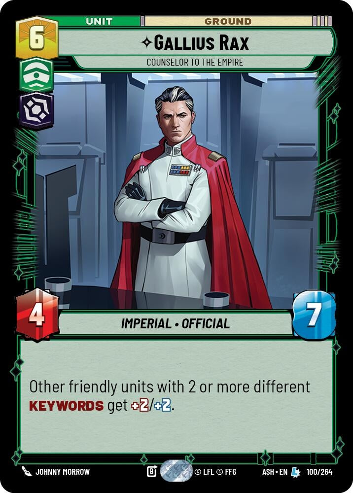 Image for Gallius Rax - Counselor to the Empire (100/264) [Ashes of the Empire] {ASH} - Star Wars: Unlimited