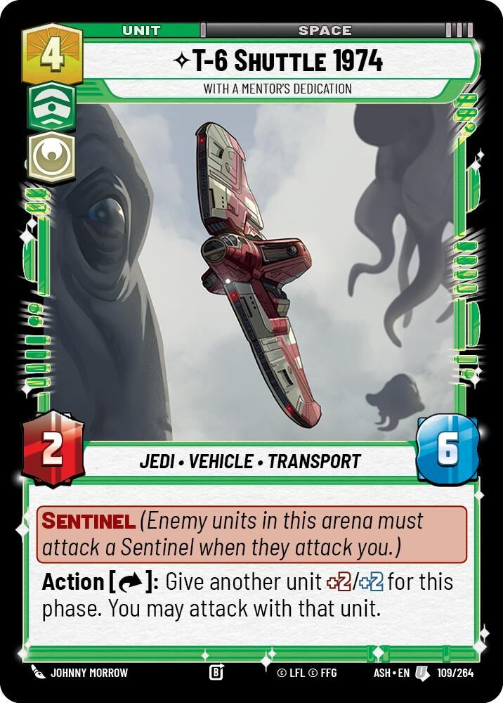 Image for T-6 Shuttle 1974 - With a Mentor's Dedication (109/264) [Ashes of the Empire] {ASH} - Star Wars: Unlimited