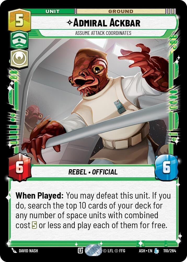 Image for Admiral Ackbar - Assume Attack Coordinates (110/264) [Ashes of the Empire] {ASH} - Star Wars: Unlimited