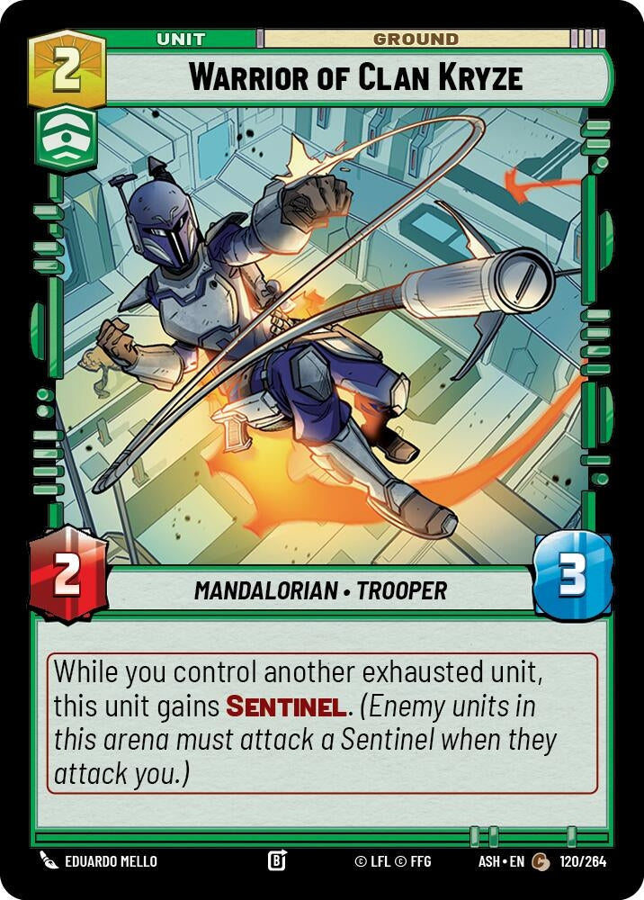 Image for Warrior of Clan Kryze (120/264) [Ashes of the Empire] {ASH} - Star Wars: Unlimited