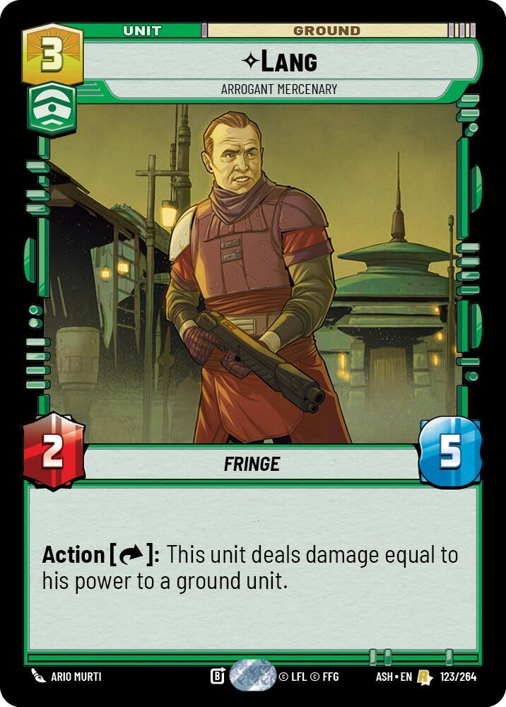 Image for Lang - Arrogant Mercenary (123/264) [Ashes of the Empire] {ASH} - Star Wars: Unlimited