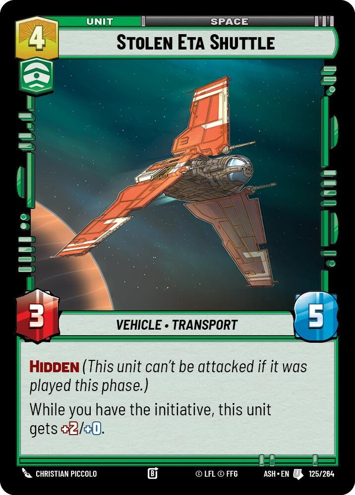 Image for Stolen Eta Shuttle (125/264) [Ashes of the Empire] {ASH} - Star Wars: Unlimited