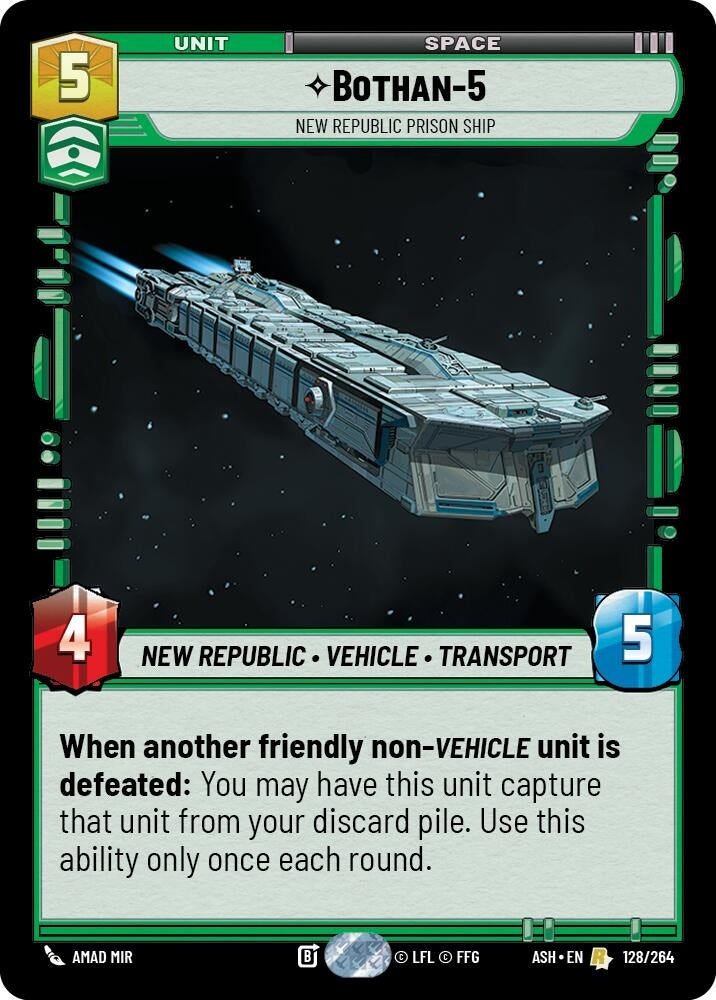 Image for Bothan-5 - New Republic Prison Ship (128/264) [Ashes of the Empire] {ASH} - Star Wars: Unlimited