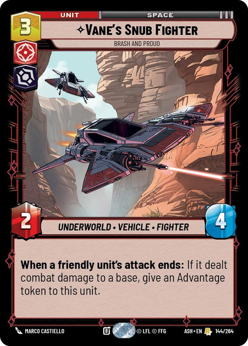 Image for Vane's Snub Fighter - Brash and Proud (144/264) [Ashes of the Empire] {ASH} - Star Wars: Unlimited