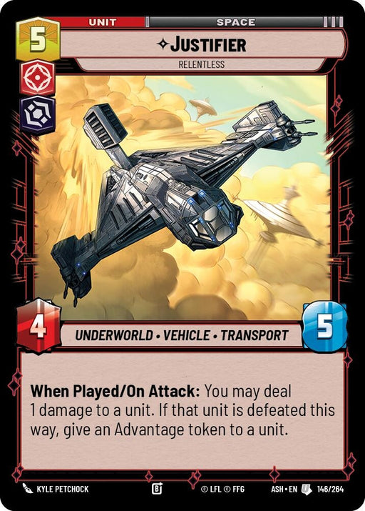 Image for Justifier - Relentless (146/264) [Ashes of the Empire] {ASH} - Star Wars: Unlimited