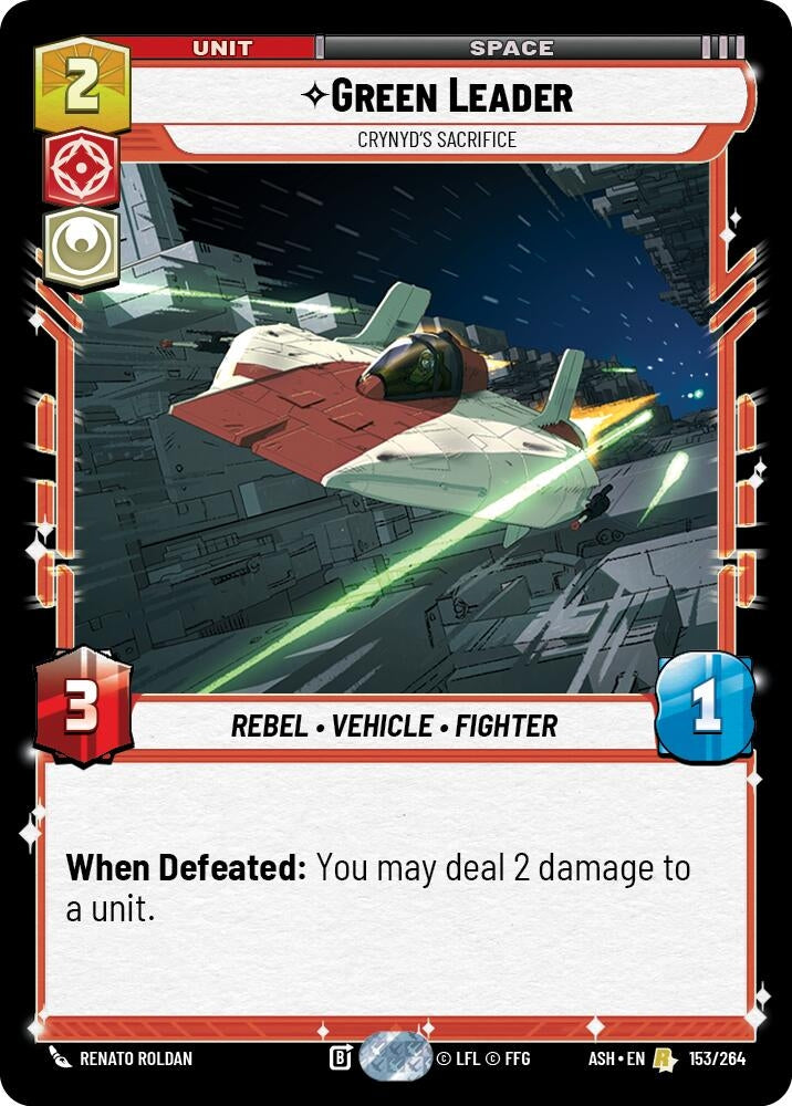 Image for Green Leader - Crynyd's Sacrifice (153/264) [Ashes of the Empire] {ASH} - Star Wars: Unlimited