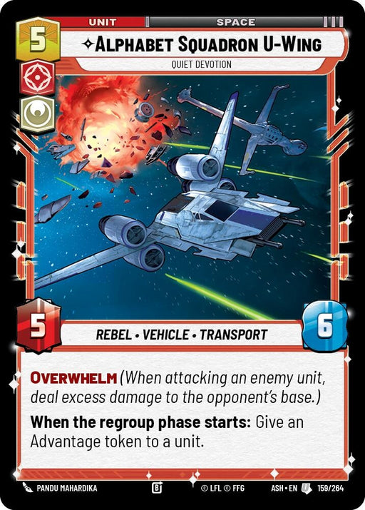 Image for Alphabet Squadron U-Wing - Quiet Devotion (159/264) [Ashes of the Empire] {ASH} - Star Wars: Unlimited