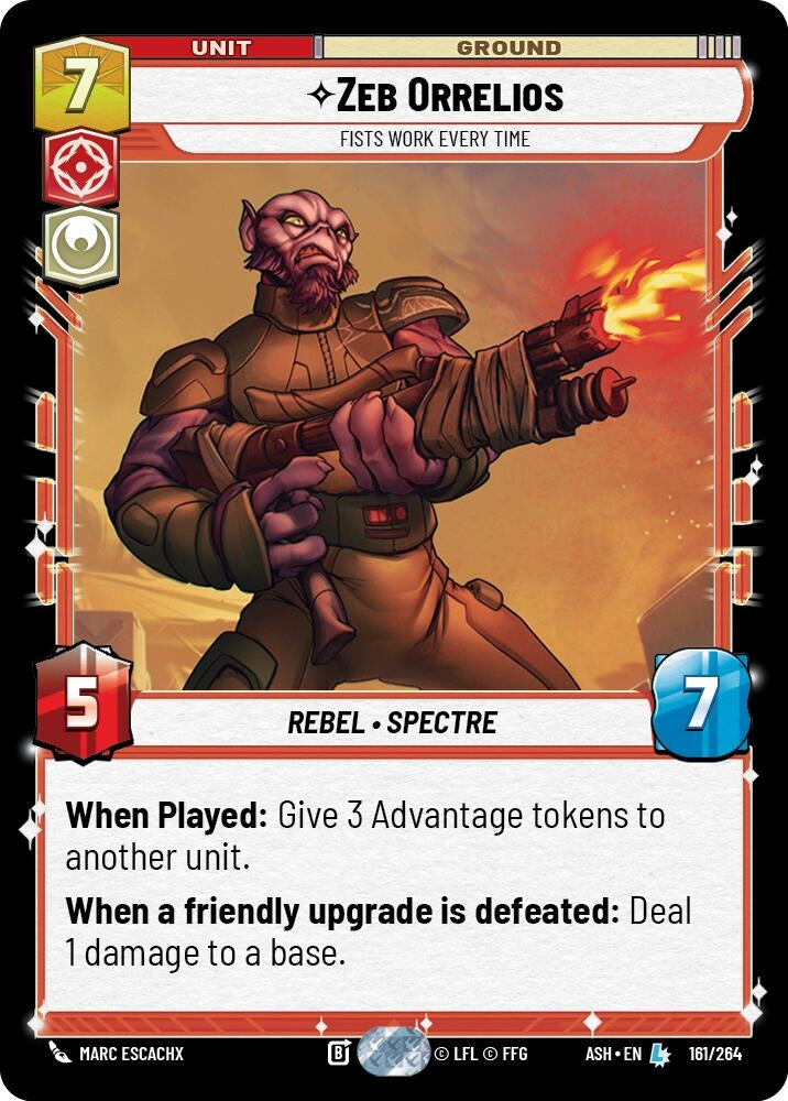 Image for Zeb Orrelios - Fists Work Every Time (161/264) [Ashes of the Empire] {ASH} - Star Wars: Unlimited