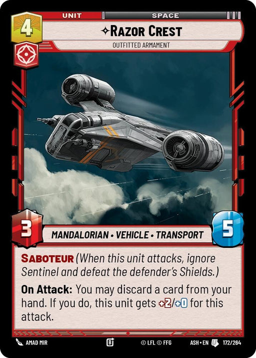 Image for Razor Crest - Outfitted Armament (172/264) [Ashes of the Empire] {ASH} - Star Wars: Unlimited