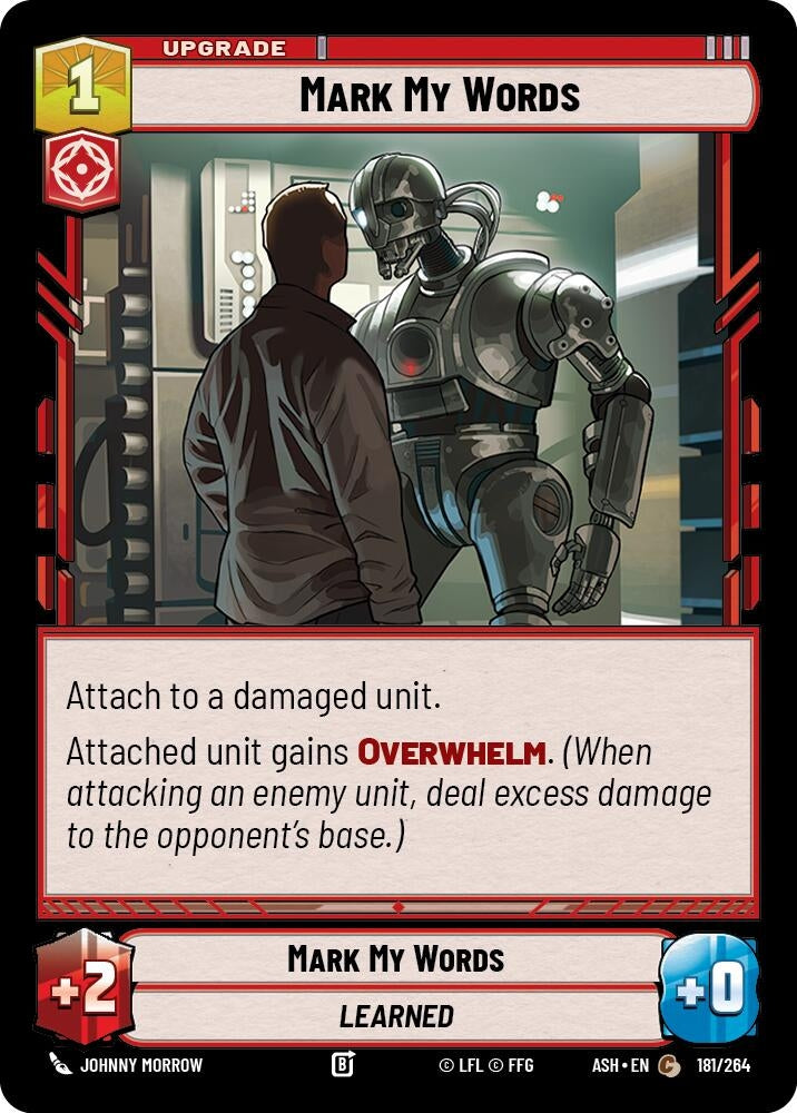 Image for Mark My Words (181/264) [Ashes of the Empire] {ASH} - Star Wars: Unlimited