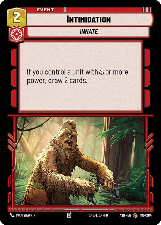 Image for Intimidation (185/264) [Ashes of the Empire] {ASH} - Star Wars: Unlimited