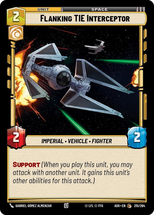 Image for Flanking TIE Interceptor (215/264) [Ashes of the Empire] {ASH} - Star Wars: Unlimited