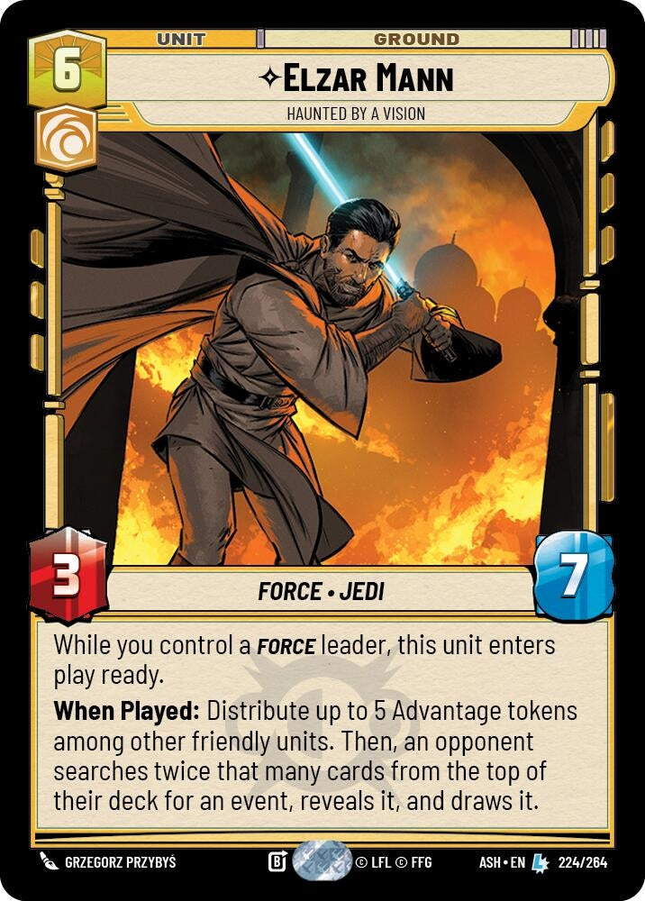 Image for Elzar Mann - Haunted by a Vision (224/264) [Ashes of the Empire] {ASH} - Star Wars: Unlimited