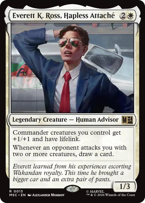 Image for Everett K. Ross, Hapless Attache (Surge Foil) (13) [Commander: Marvel Super Heroes] - Magic: The Gathering