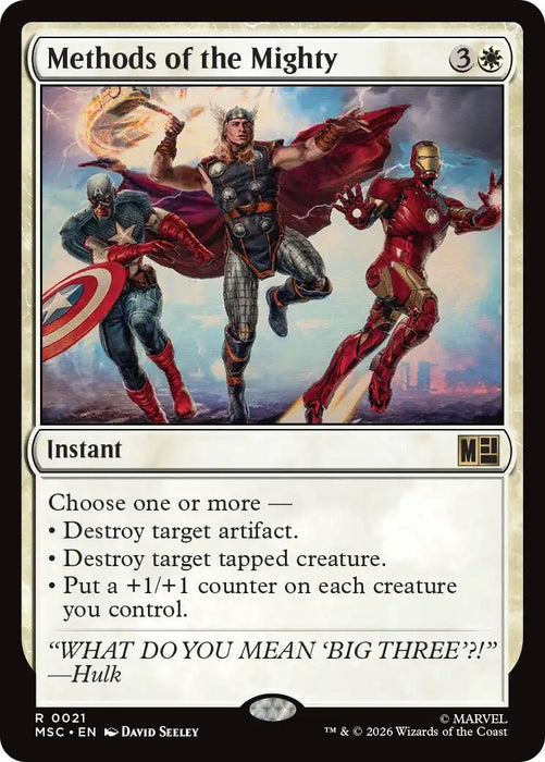 Image for Methods of the Mighty (Surge Foil) (21) [Commander: Marvel Super Heroes] - Magic: The Gathering