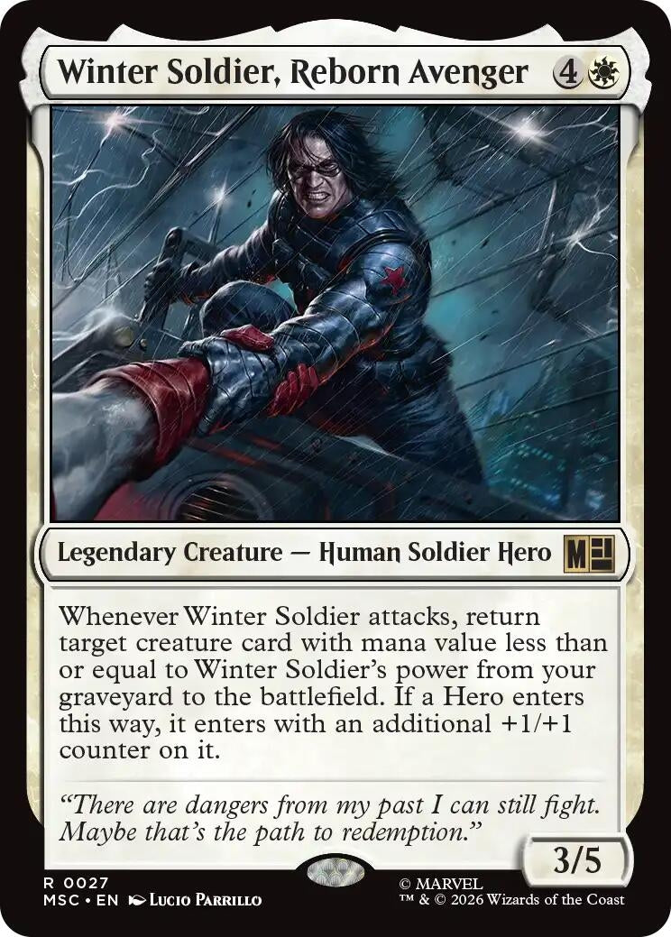 Image for Winter Soldier, Reborn Avenger (Surge Foil) (27) [Commander: Marvel Super Heroes] - Magic: The Gathering