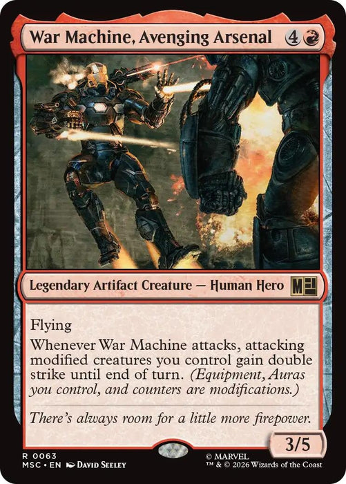 Image for War Machine, Avenging Arsenal (Surge Foil) (63) [Commander: Marvel Super Heroes] - Magic: The Gathering