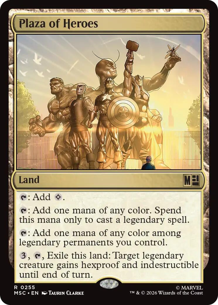 Image for Plaza of Heroes (Surge Foil) (255) [Commander: Marvel Super Heroes] - Magic: The Gathering
