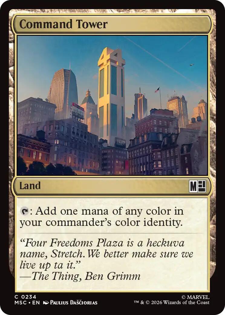 Image for Command Tower (0234) (Surge Foil) (234) [Commander: Marvel Super Heroes] - Magic: The Gathering