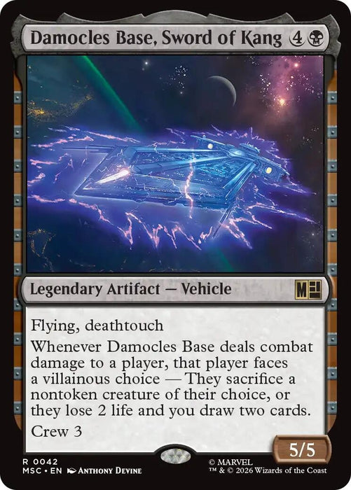 Image for Damocles Base, Sword of Kang (Surge Foil) (42) [Commander: Marvel Super Heroes] - Magic: The Gathering