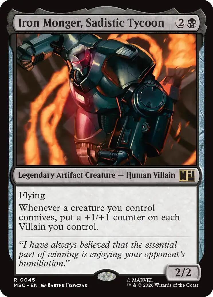 Image for Iron Monger, Sadistic Tycoon (Surge Foil) (45) [Commander: Marvel Super Heroes] - Magic: The Gathering