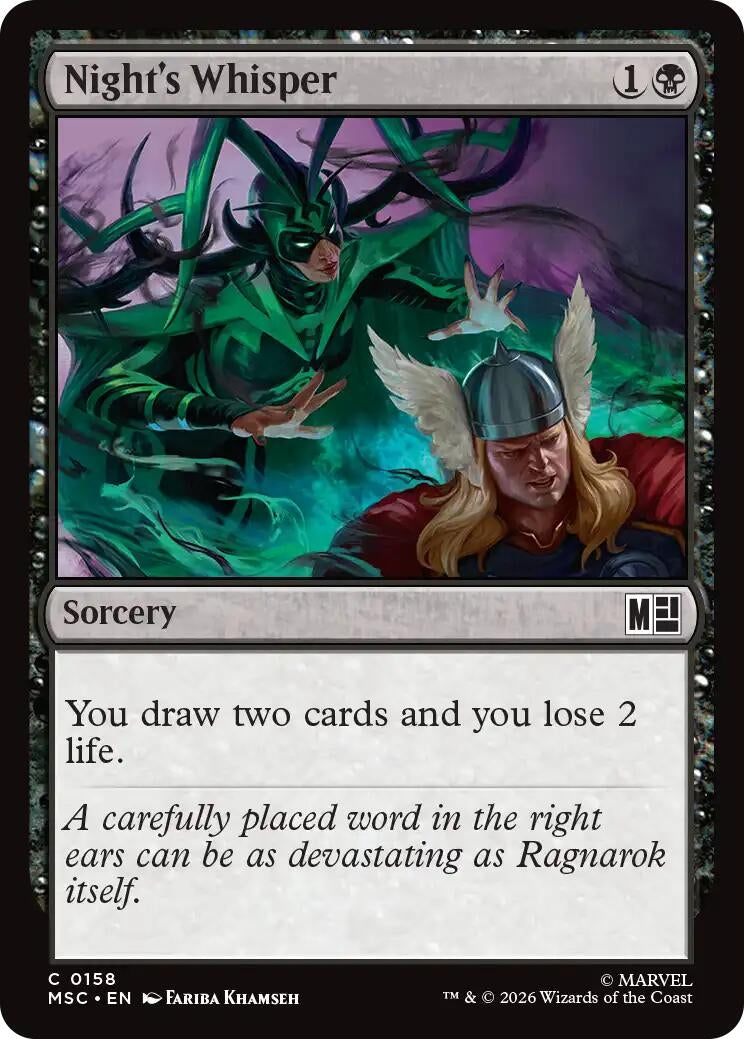 Image for Night's Whisper (Surge Foil) (158) [Commander: Marvel Super Heroes] - Magic: The Gathering