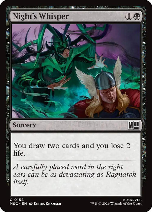 Image for Night's Whisper (Surge Foil) (158) [Commander: Marvel Super Heroes] - Magic: The Gathering