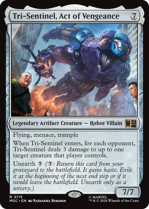 Image for Tri-Sentinel, Act of Vengeance (115) [Commander: Marvel Super Heroes] - Magic: The Gathering