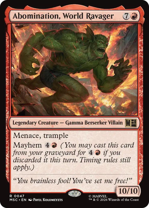 Image for Abomination, World Ravager (47) [Commander: Marvel Super Heroes] - Magic: The Gathering