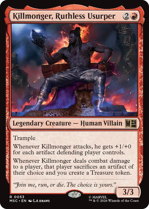 Image for Killmonger, Ruthless Usurper (Surge Foil) (53) [Commander: Marvel Super Heroes] - Magic: The Gathering
