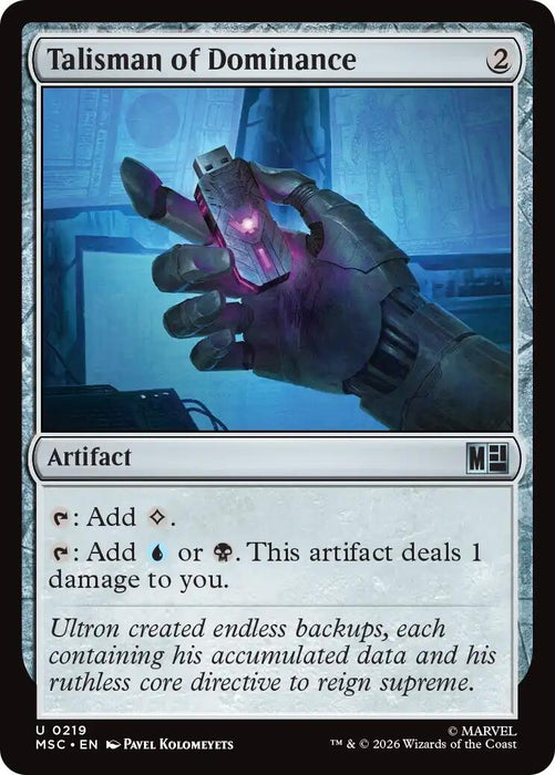 Image for Talisman of Dominance (Surge Foil) (219) [Commander: Marvel Super Heroes] - Magic: The Gathering