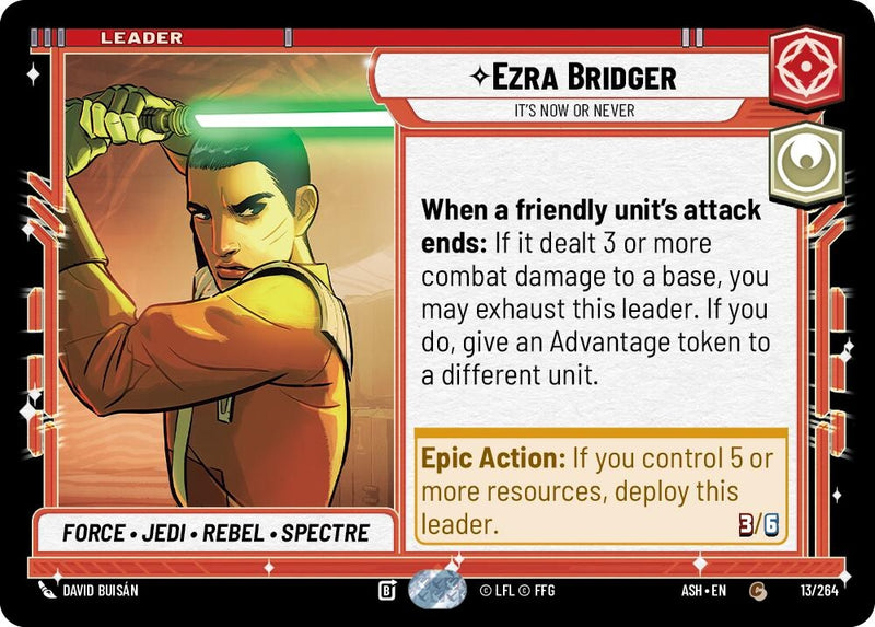 Image for Ezra Bridger - It's Now or Never (13/264) [Ashes of the Empire] {ASH} - Star Wars: Unlimited