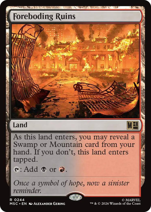 Image for Foreboding Ruins (Surge Foil) (244) [Commander: Marvel Super Heroes] - Magic: The Gathering