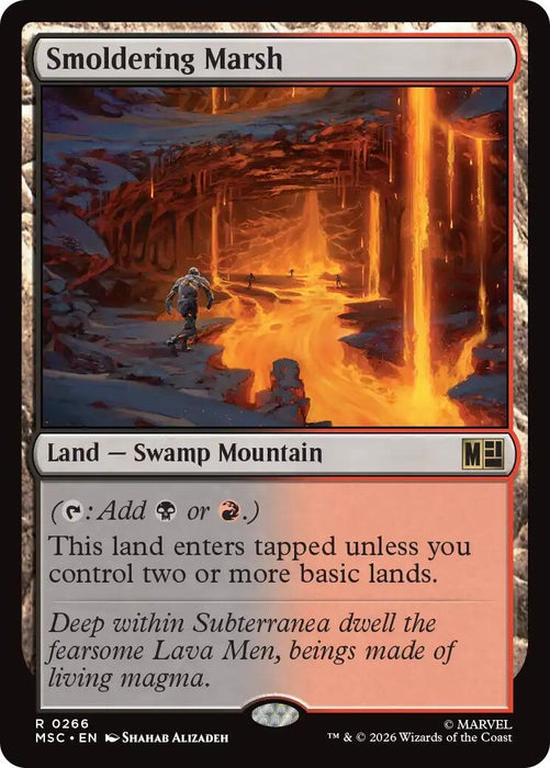 Image for Smoldering Marsh (266) [Commander: Marvel Super Heroes] - Magic: The Gathering
