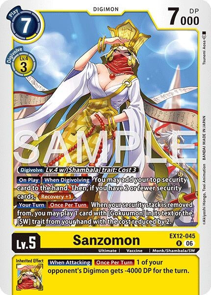 Image for Sanzomon (EX12-045 R) [Digital World Shambala] {EX-12} - Digimon Card Game