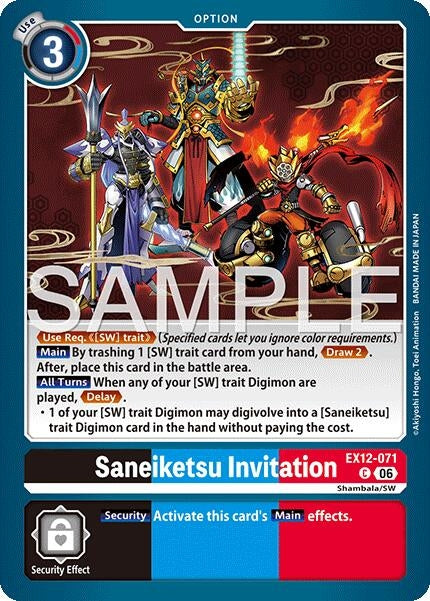 Image for Saneiketsu Invitation (EX12-071 C) [Digital World Shambala] {EX-12} - Digimon Card Game