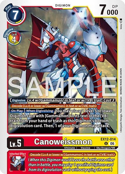 Image for Canoweissmon (EX12-014 U) [Digital World Shambala] {EX-12} - Digimon Card Game