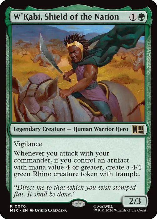 Image for W'Kabi, Shield of the Nation (70) [Commander: Marvel Super Heroes] - Magic: The Gathering