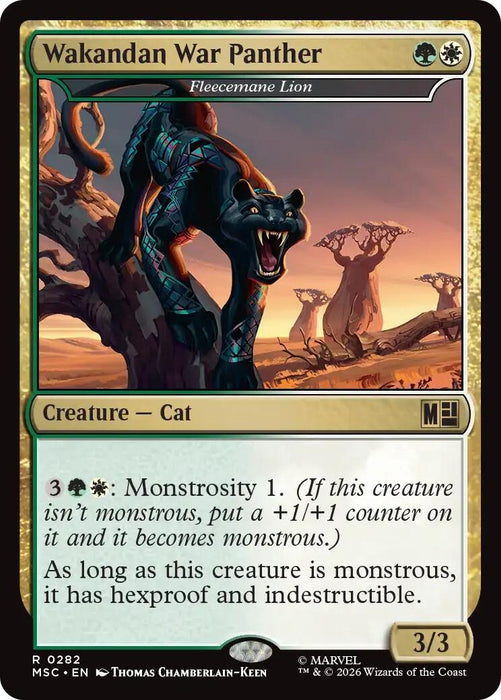 Image for Wakandan War Panther - Fleecemane Lion (282) [Commander: Marvel Super Heroes] - Magic: The Gathering