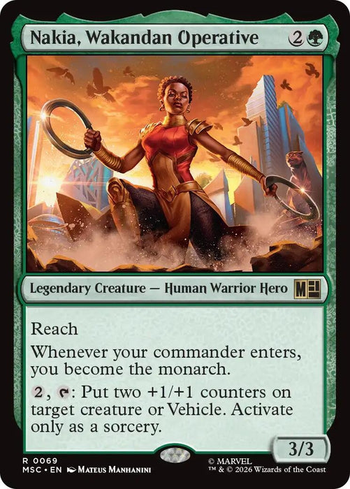 Image for Nakia, Wakandan Operative (Surge Foil) (69) [Commander: Marvel Super Heroes] - Magic: The Gathering