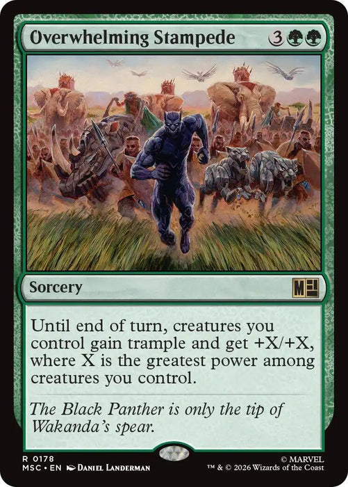 Image for Overwhelming Stampede (Surge Foil) (178) [Commander: Marvel Super Heroes] - Magic: The Gathering