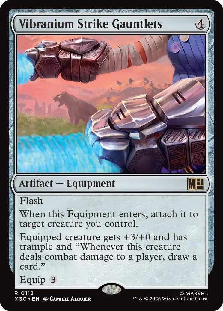 Image for Vibranium Strike Gauntlets (Surge Foil) (118) [Commander: Marvel Super Heroes] - Magic: The Gathering
