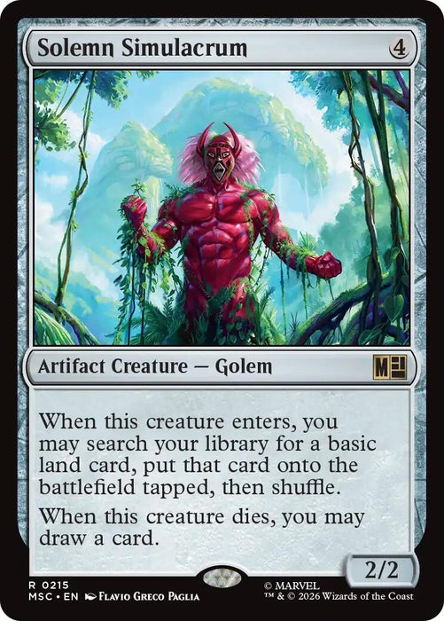 Image for Solemn Simulacrum (Surge Foil) (215) [Commander: Marvel Super Heroes] - Magic: The Gathering