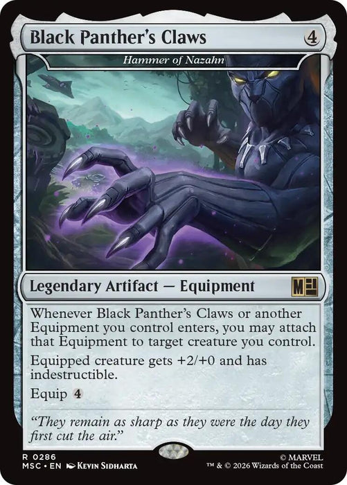 Image for Black Panther's Claws - Hammer of Nazahn (Surge Foil) (286) [Commander: Marvel Super Heroes] - Magic: The Gathering