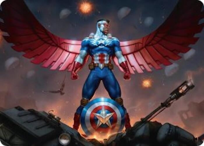 Image for Captain America, Wings of Freedom Art Card (2/45) (2) [Art Series: Marvel Super Heroes] {AAMSH} - Magic: The Gathering