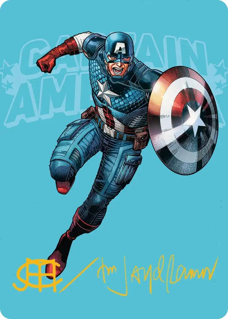 Image for Captain America, Super-Soldier Art Card (Gold-Stamped Signature) (21) [Art Series: Marvel Super Heroes] {AAMSH} - Magic: The Gathering