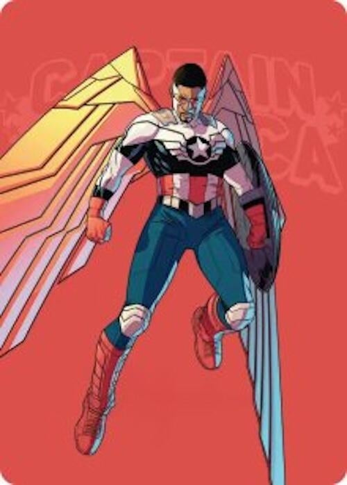 Image for Captain America, Wings of Freedom Art Card (22/45) (22) [Art Series: Marvel Super Heroes] {AAMSH} - Magic: The Gathering