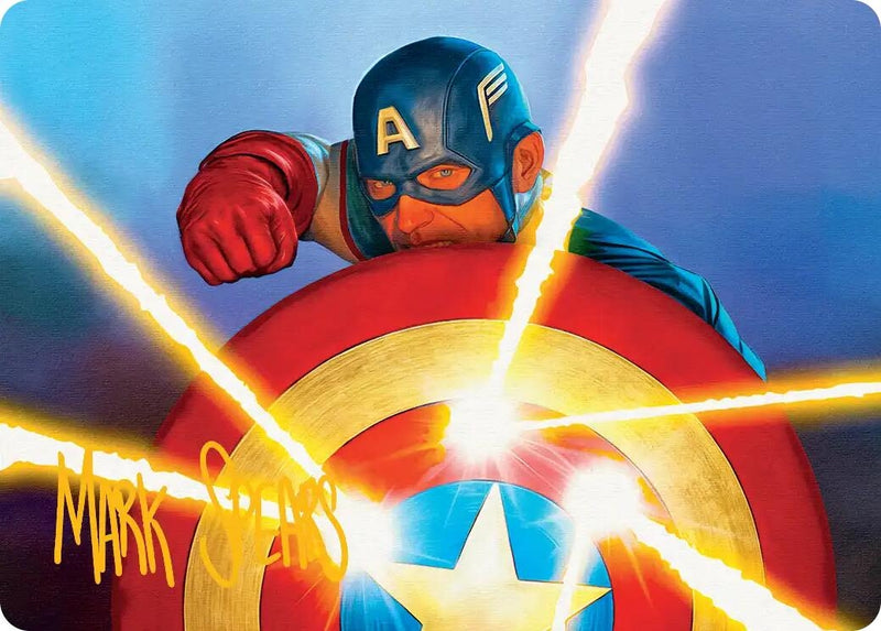 Image for Captain's Defense Art Card (Gold-Stamped Signature) (41) [Art Series: Marvel Super Heroes] {AAMSH} - Magic: The Gathering
