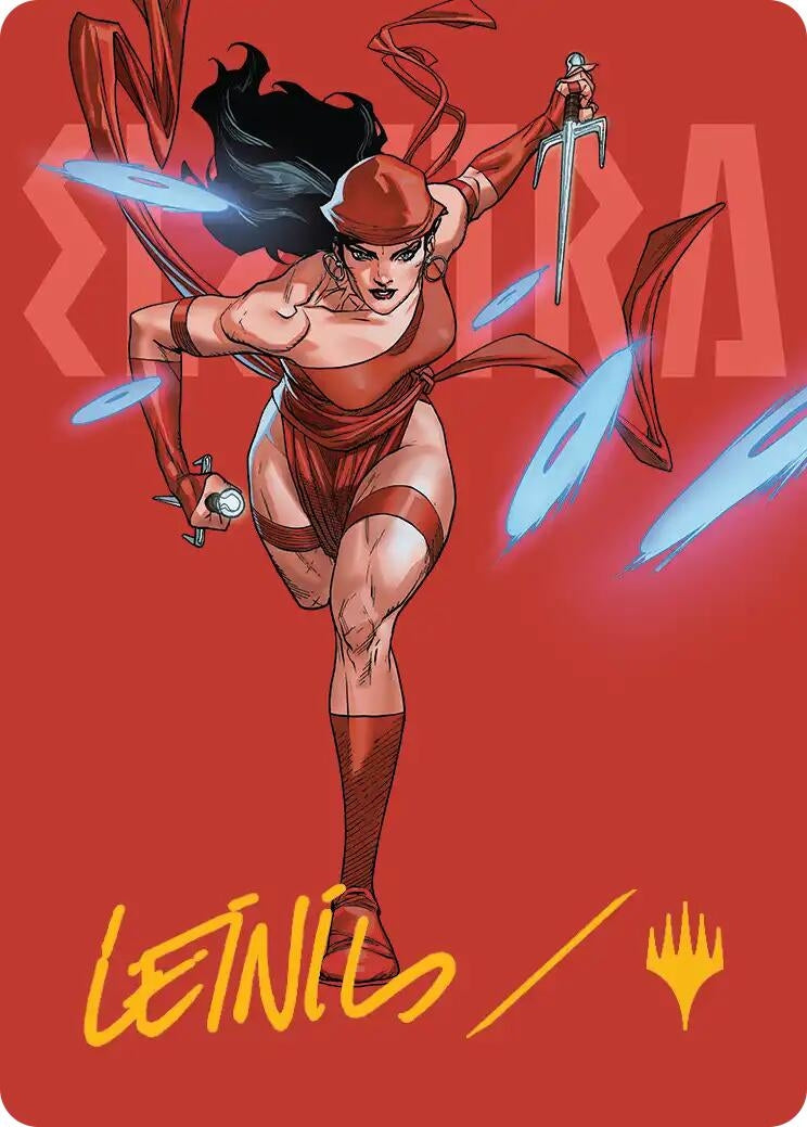 Image for Elektra, Daughter of the Hand Art Card (Gold-Stamped Signature) (25) [Art Series: Marvel Super Heroes] {AAMSH} - Magic: The Gathering